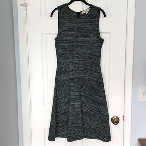 LOFT green/black textured sleeveless dress